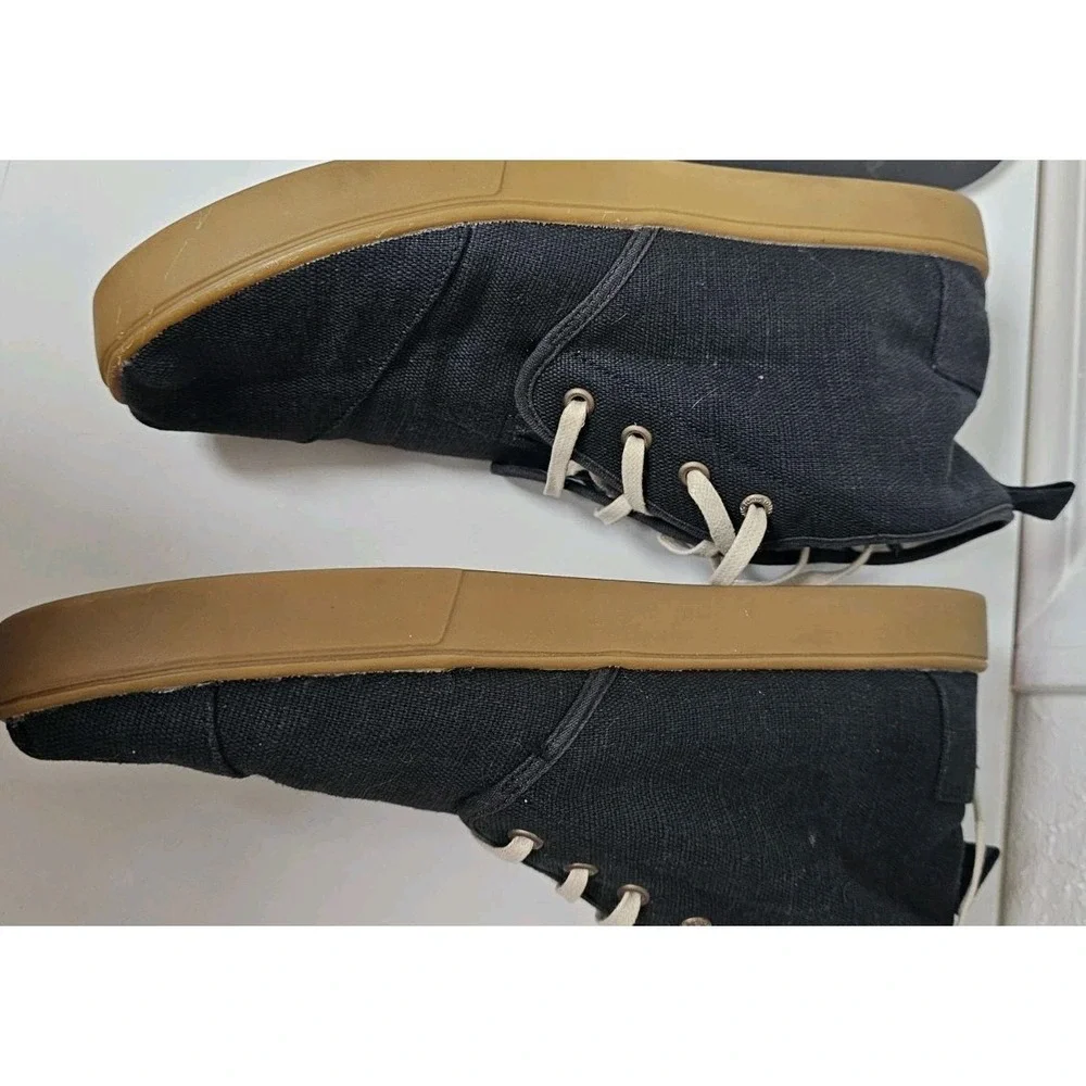 TOMS Heritage High Top Sneaker Shoes Mens 11.5 Black Lace Up Casual Boat